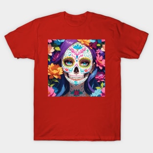 Skull flower cute design T-Shirt